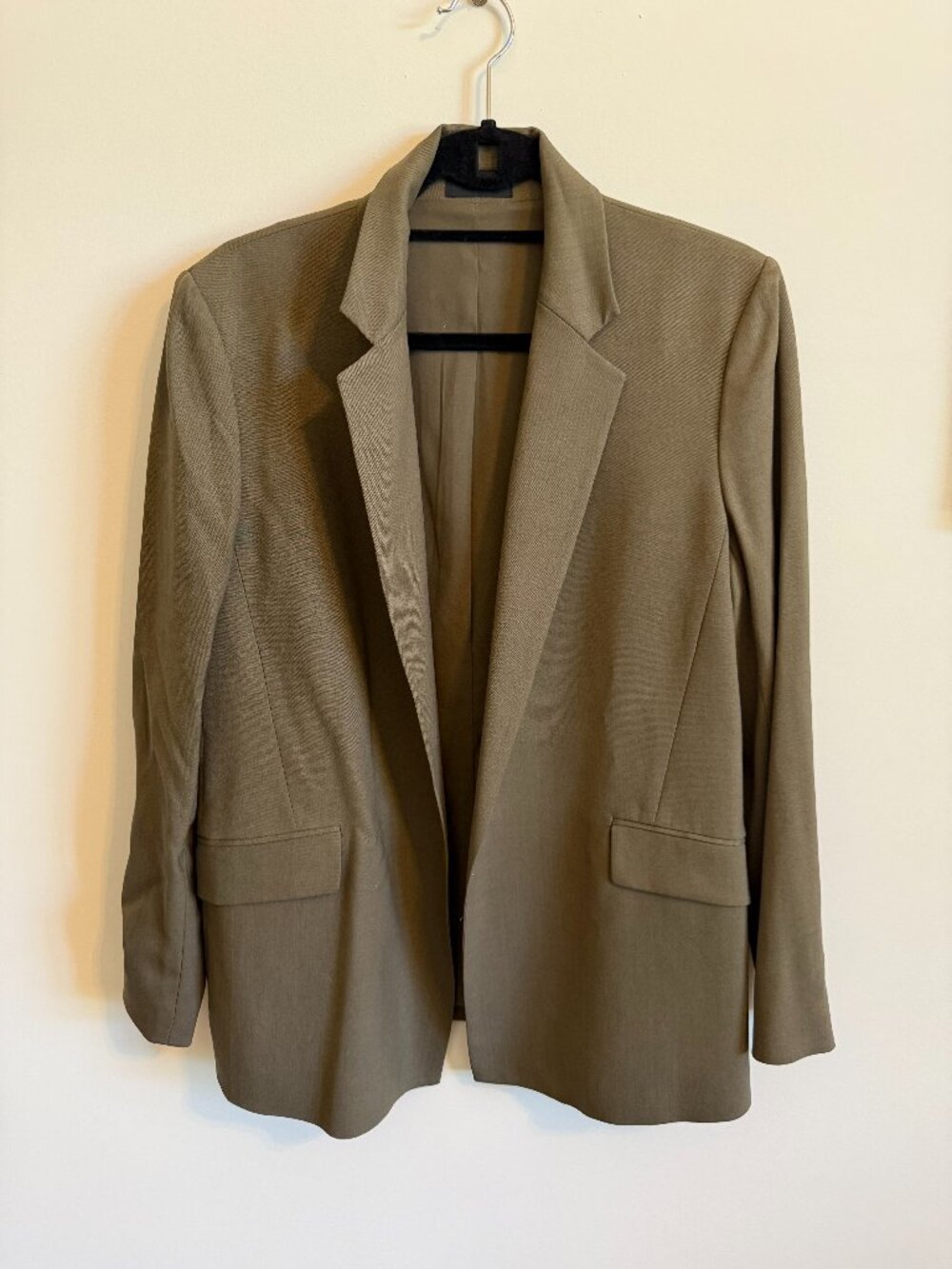 Theory Sedeia Wool Blazer — Olive, Size 12